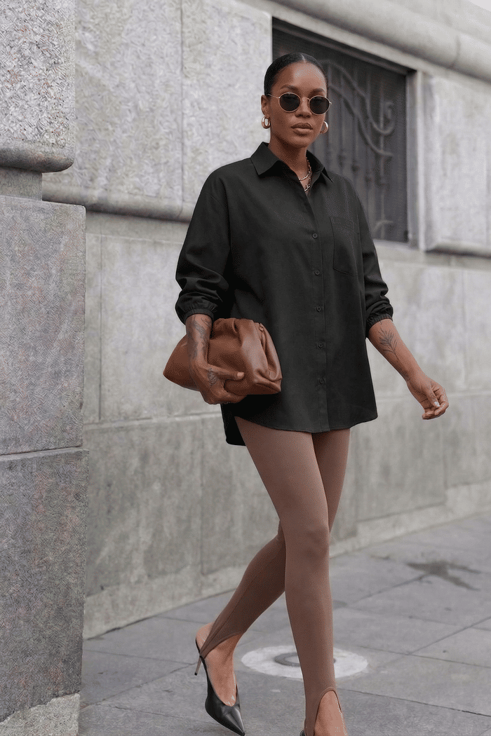 CAMISA OVERSIZED TAMANHO ÚNICO - PRETA