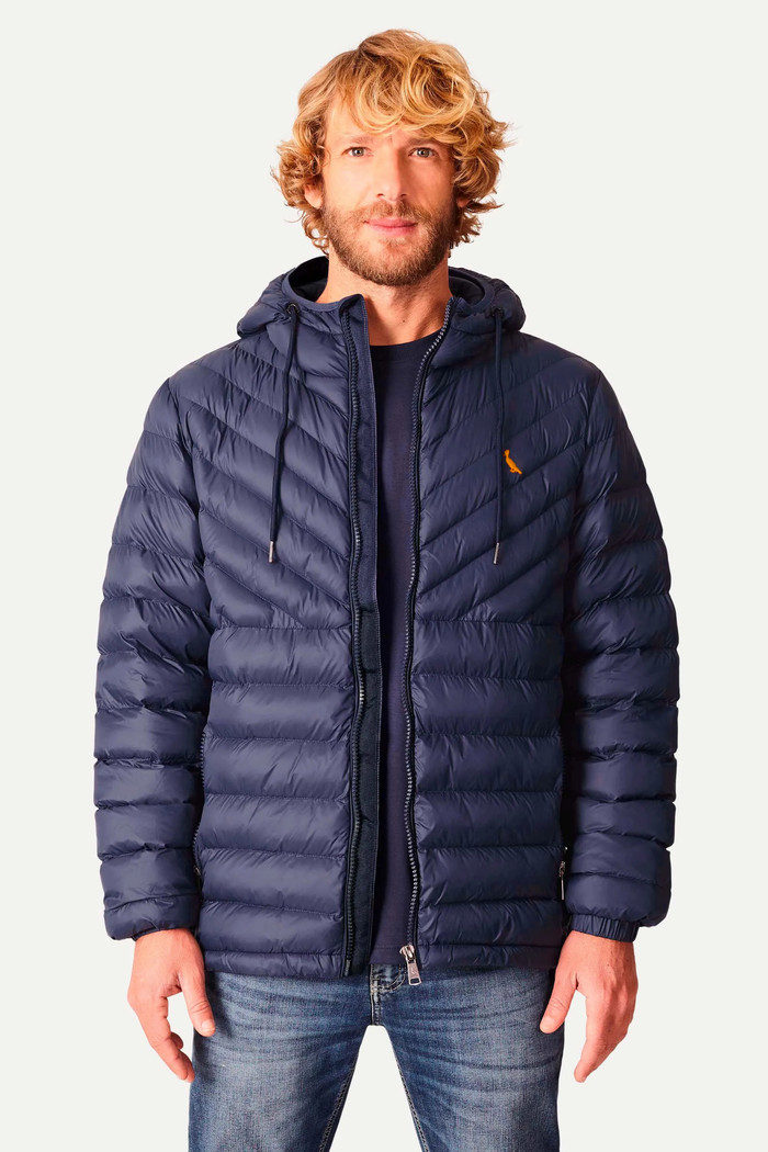 queta Reserva Masculina Puffer Uptown Color Bird Azul Marinho