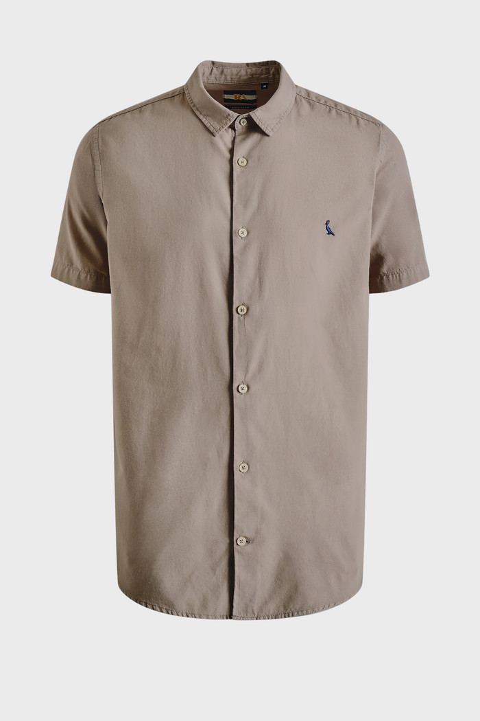 Camisa Reserva Manga Curta Nova Paraty Contraste Bege