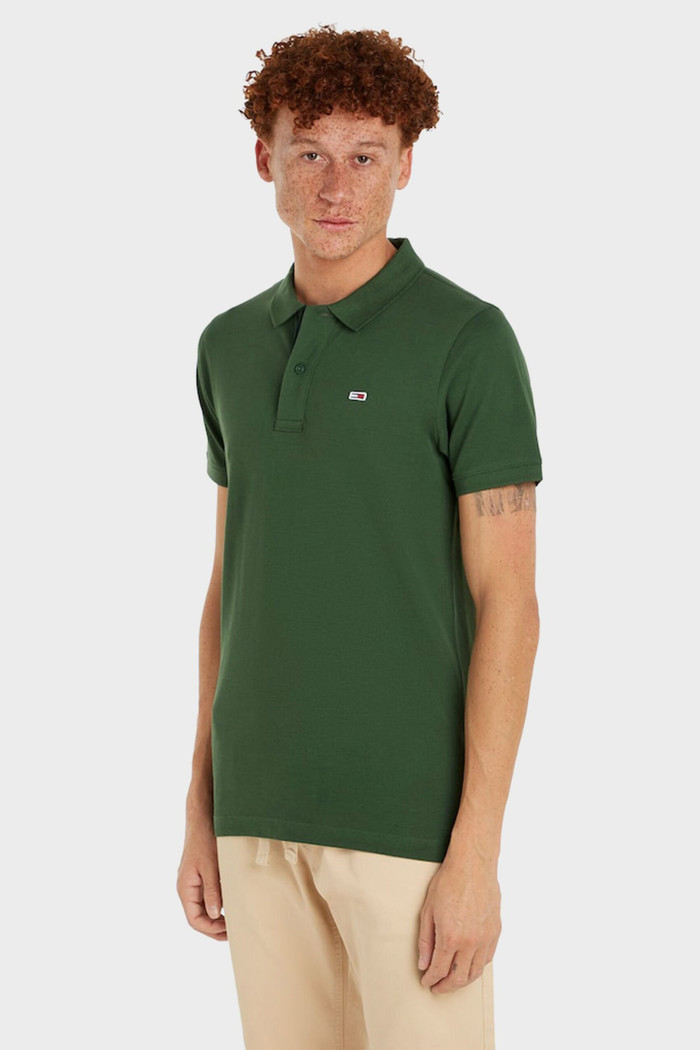 Camisa Polo Tommy Jeans masculina Classica Slim Verde Musgo