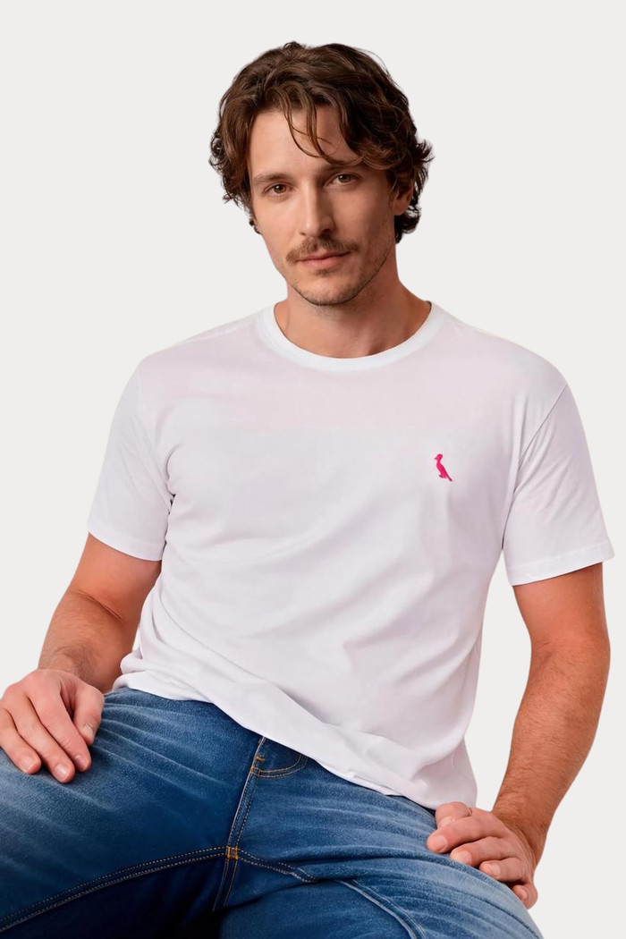 Camiseta Reserva Kit Gift Pica-Pau Rosa Regular Branca