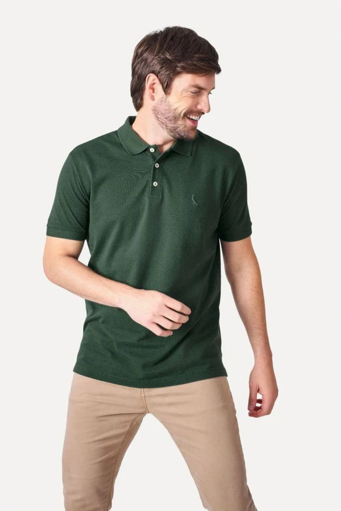 Camisa Polo Reserva Piquet Clássica Verde Floresta