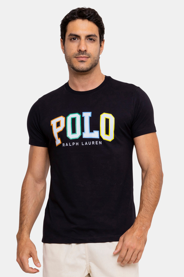 Camiseta Ralph Lauren Slim Fit Estampa Polo Preta