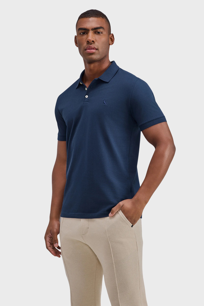 Camisa Polo Reserva Piquet Clássica Azul Marinho