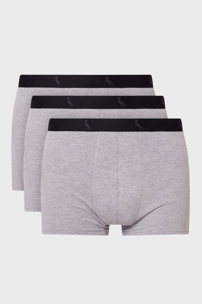 Kit 3 Cuecas Boxer Básicas Reserva Monocromática Cinza