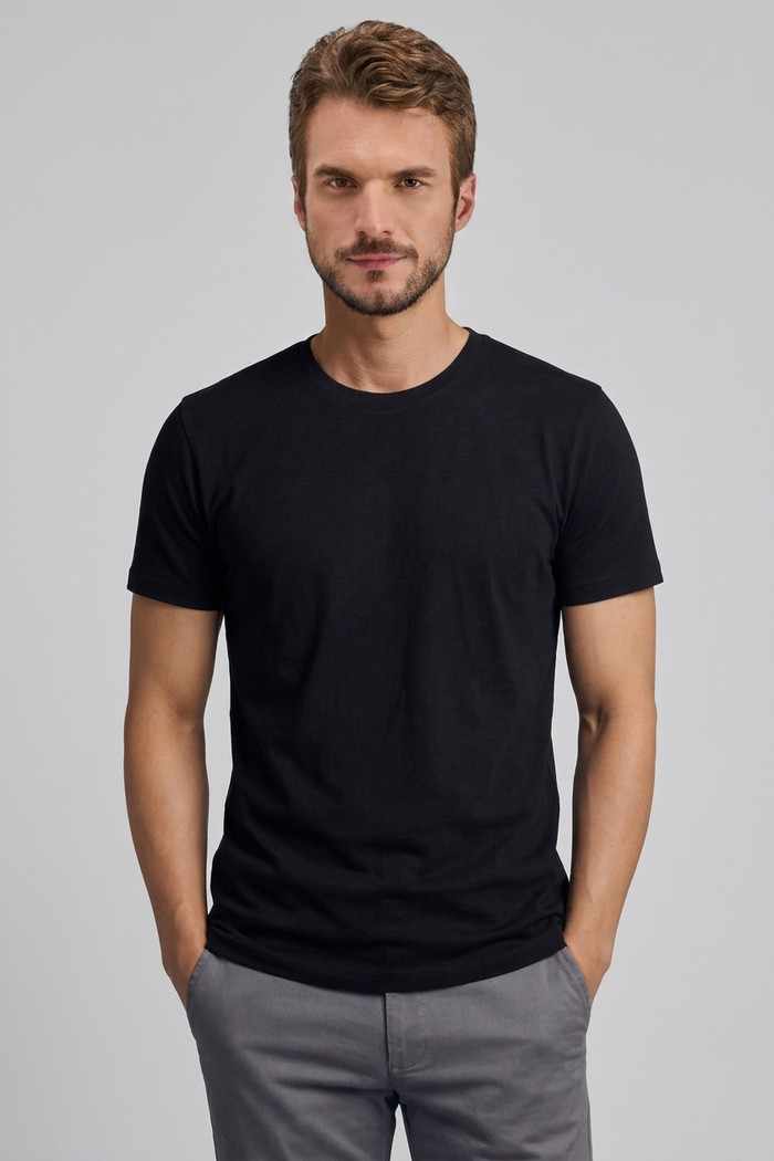 Camiseta Reserva Masculina Regular Cotton Comfort Preta Frente