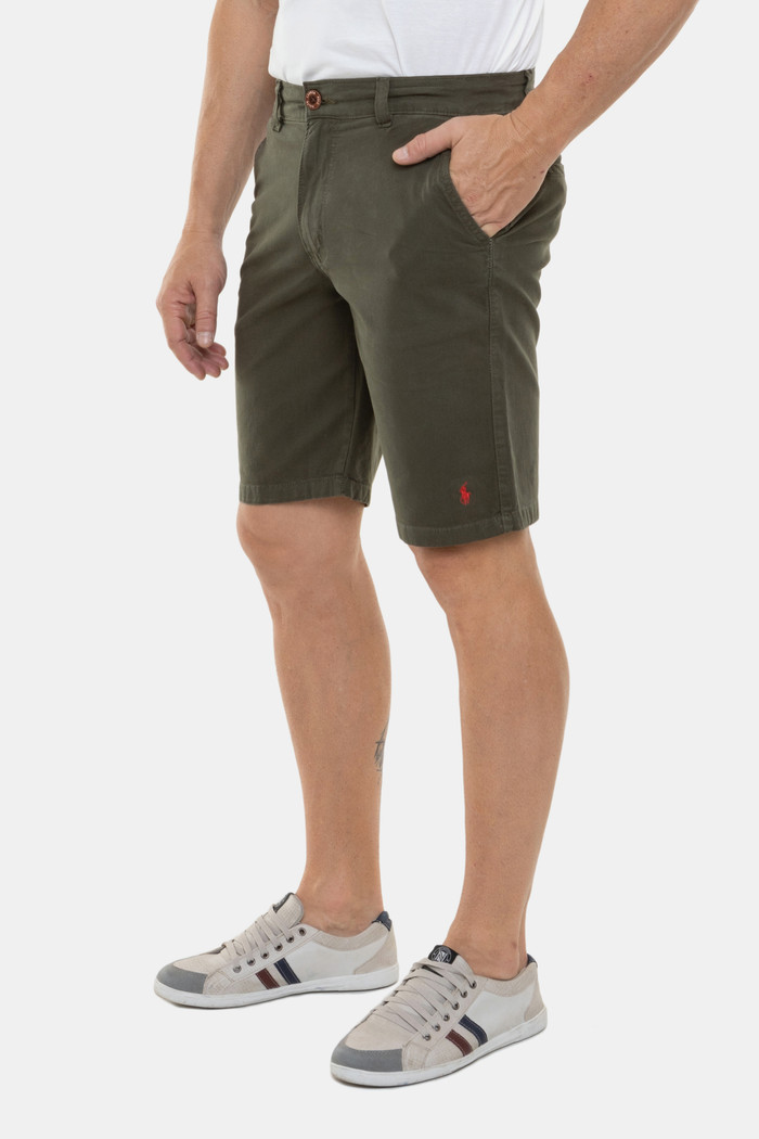 Bermuda Sarja Ralph Lauren Masculino Slim Básico Verde Musgo