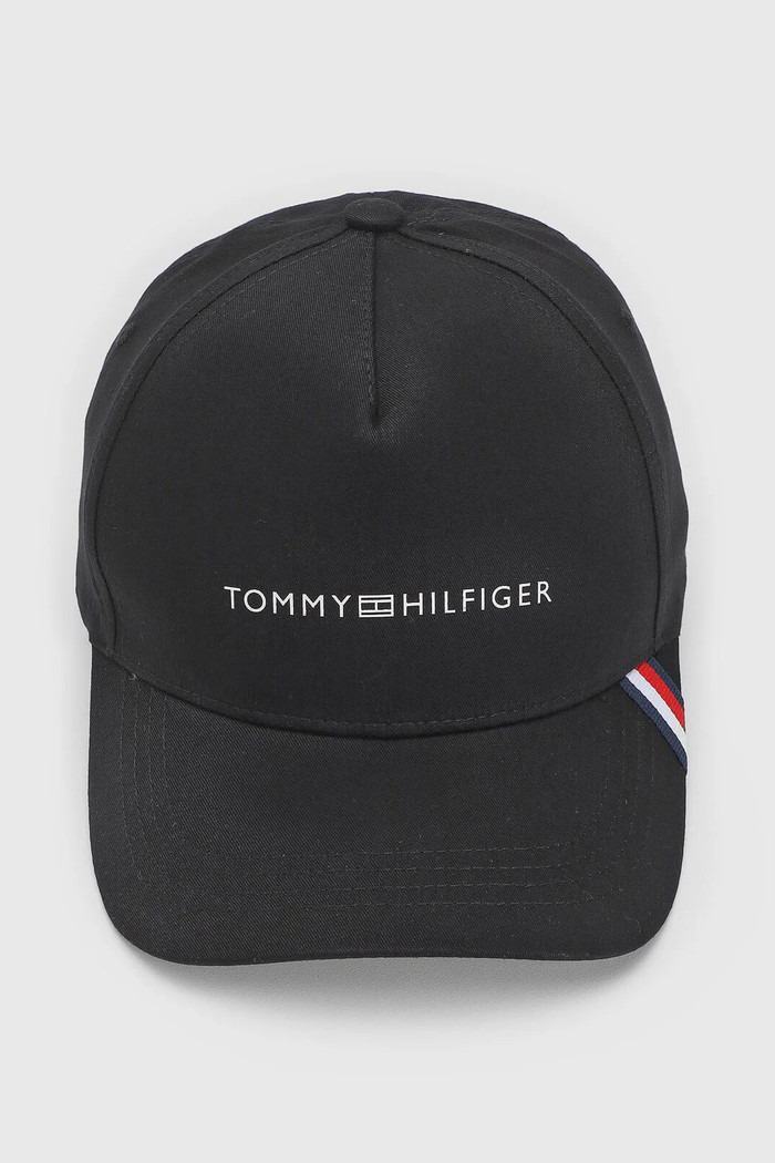 Boné Tommy Hilfiger Masculino Aba Curva Foundation Preto Frente