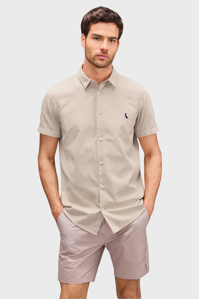 Camisa Reserva Manga Curta Nova Paraty Contraste Cinza Lua