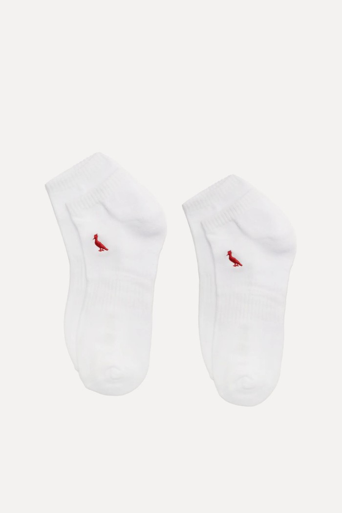 Meia Reserva Pica-Pau Bordado Kit 2 Pares Low Cut Cano Baixo Branca