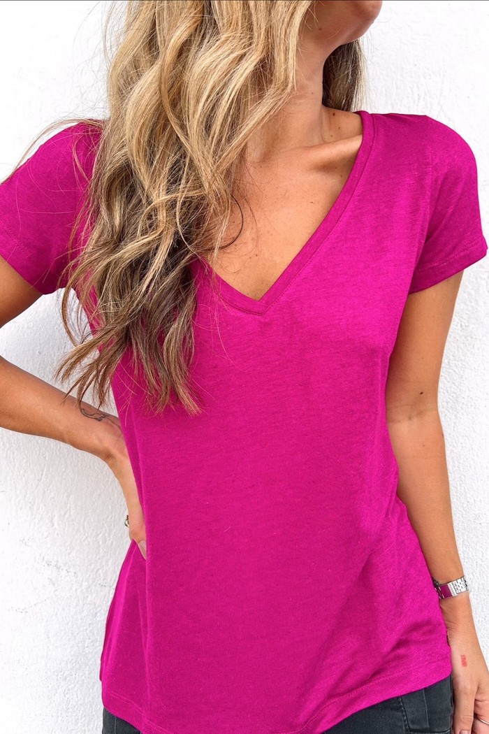 Tee Podrinha Viscolinho Rosa Pitaya - MiniMoni