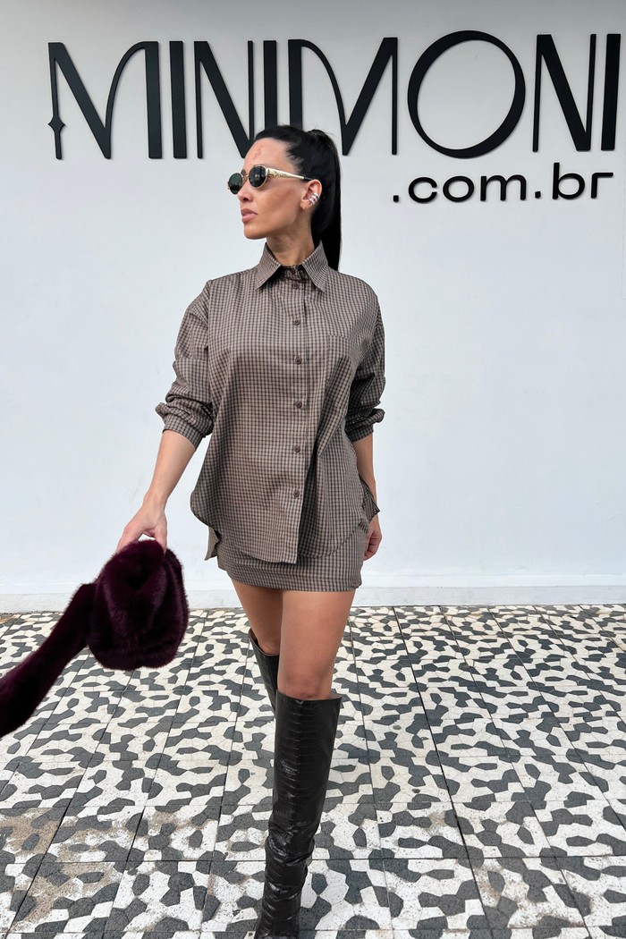 Camisa Xadrez  Vichy  Sienna - MiniMoni