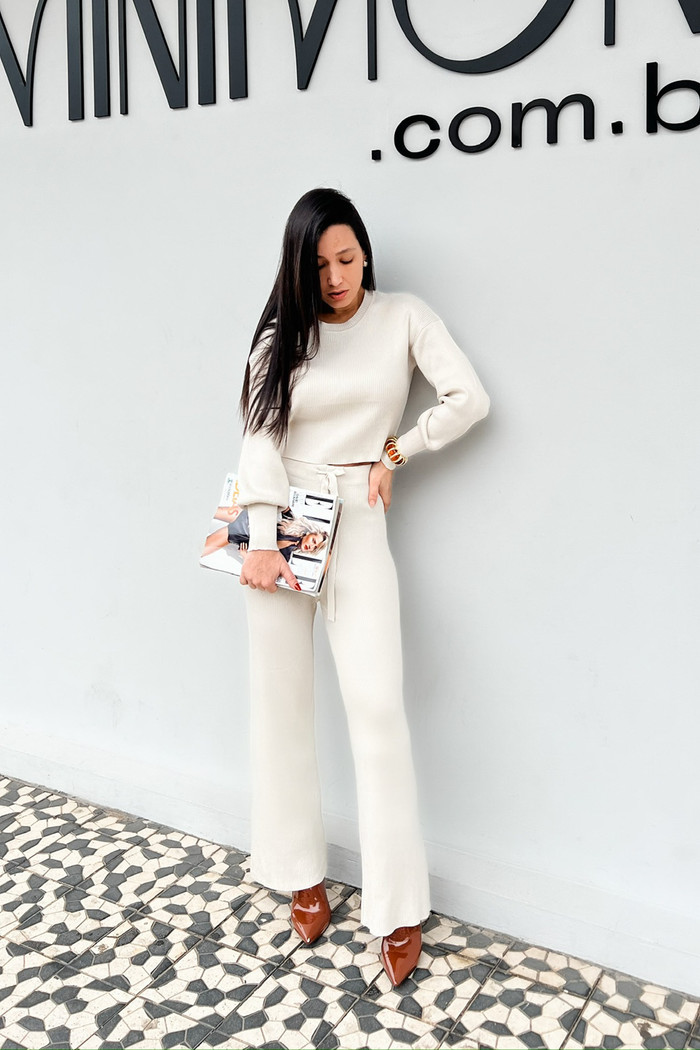 Conjunto de Retilínea Angelina Bege- Mini Moni