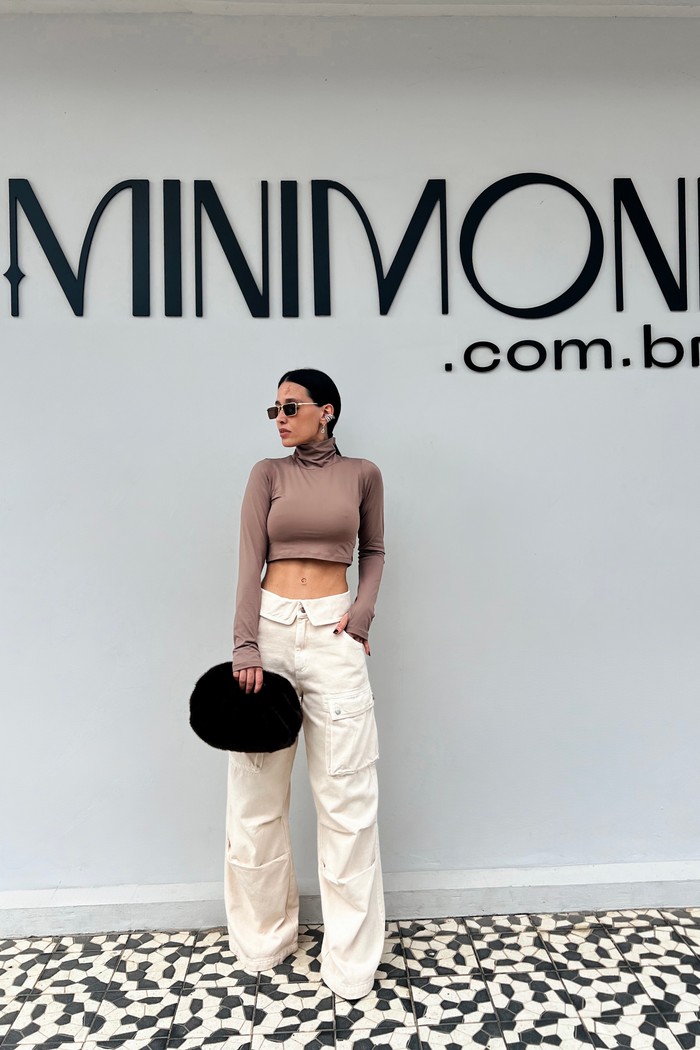 Calça Cargo Bege Jasmine - MiniMoni