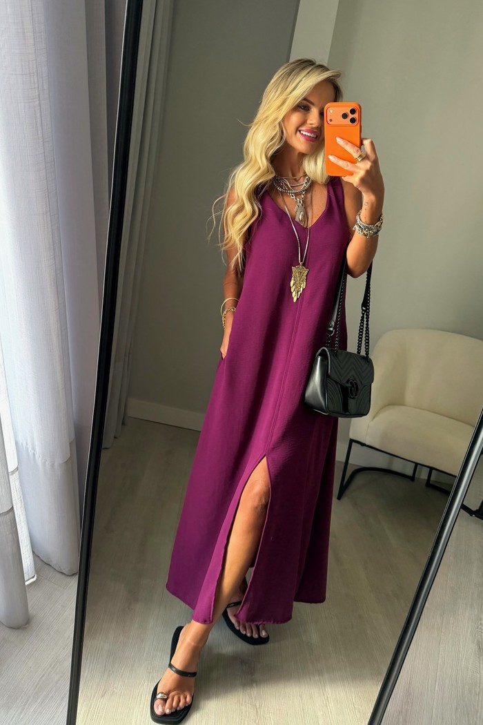 Vestido Midi Mahina New Bordô