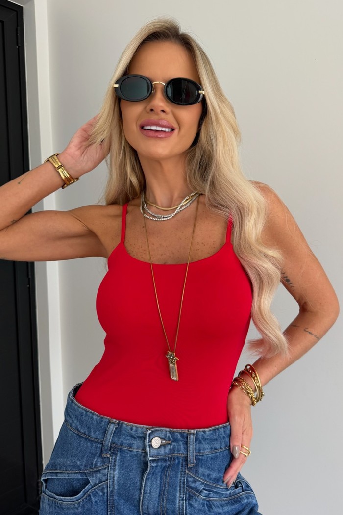 Blusa Alça Poli New Vermelho