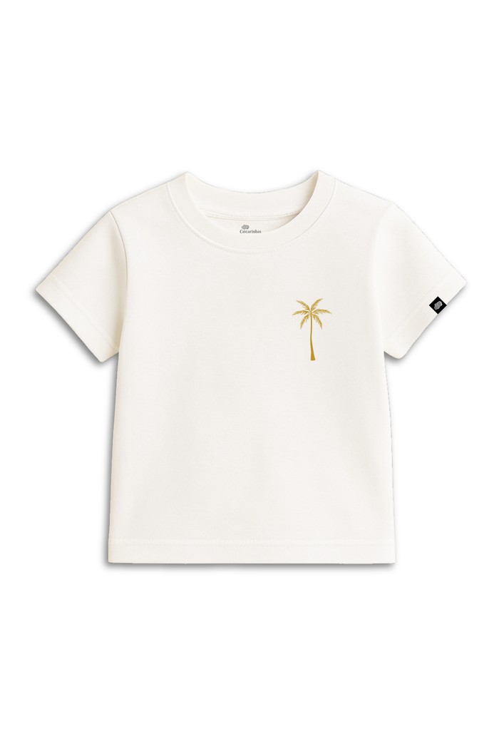Camiseta Infantil Manga Curta Off White Coqueiro