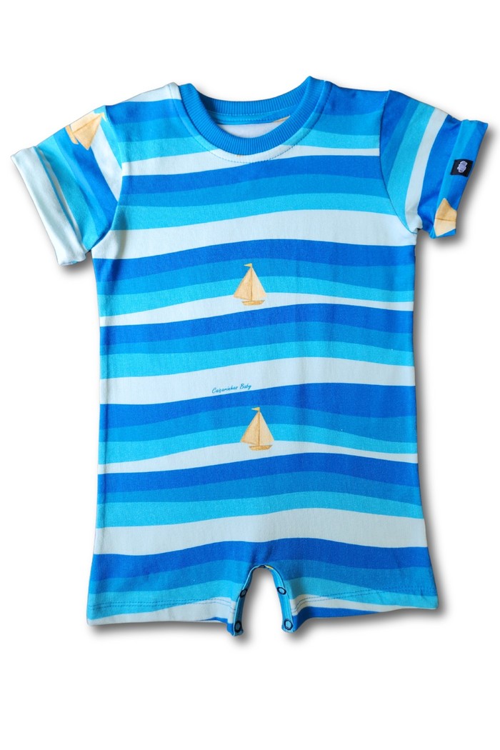 Macacão Bebê Curto Algodão Sustentável Balanço do Mar