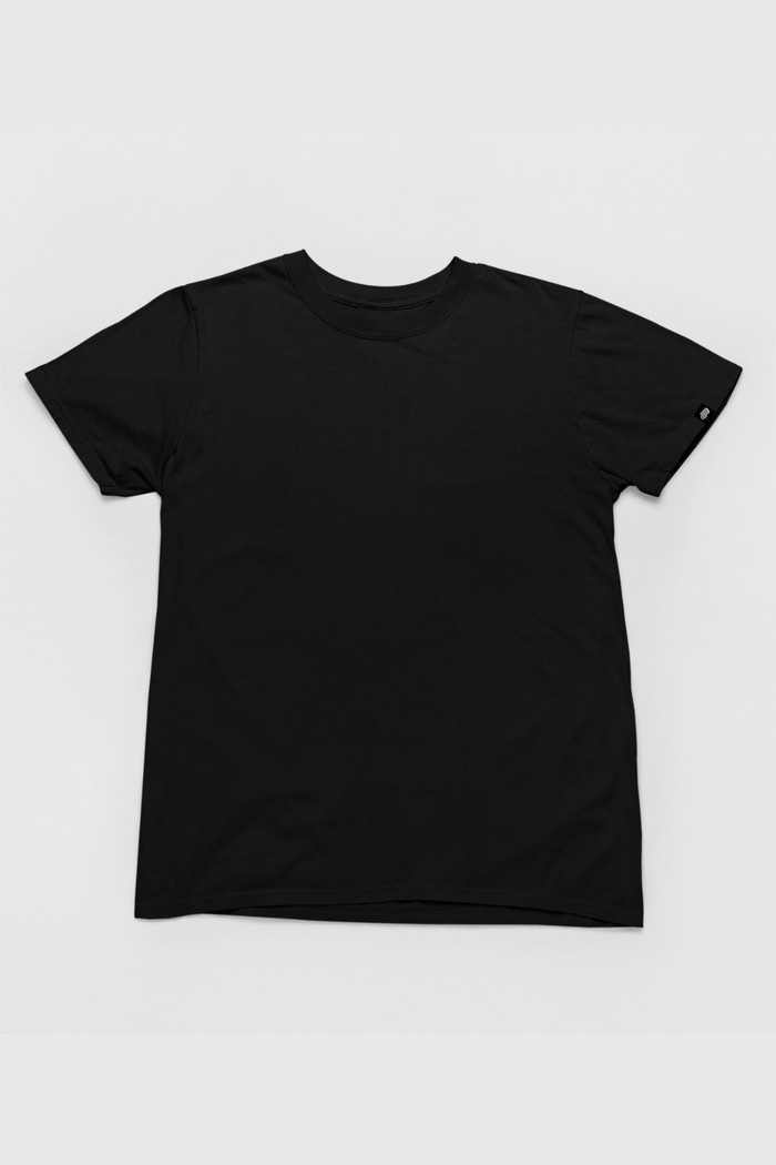 Camiseta Cotton Básica Toque macio e confortável Preta Promocional