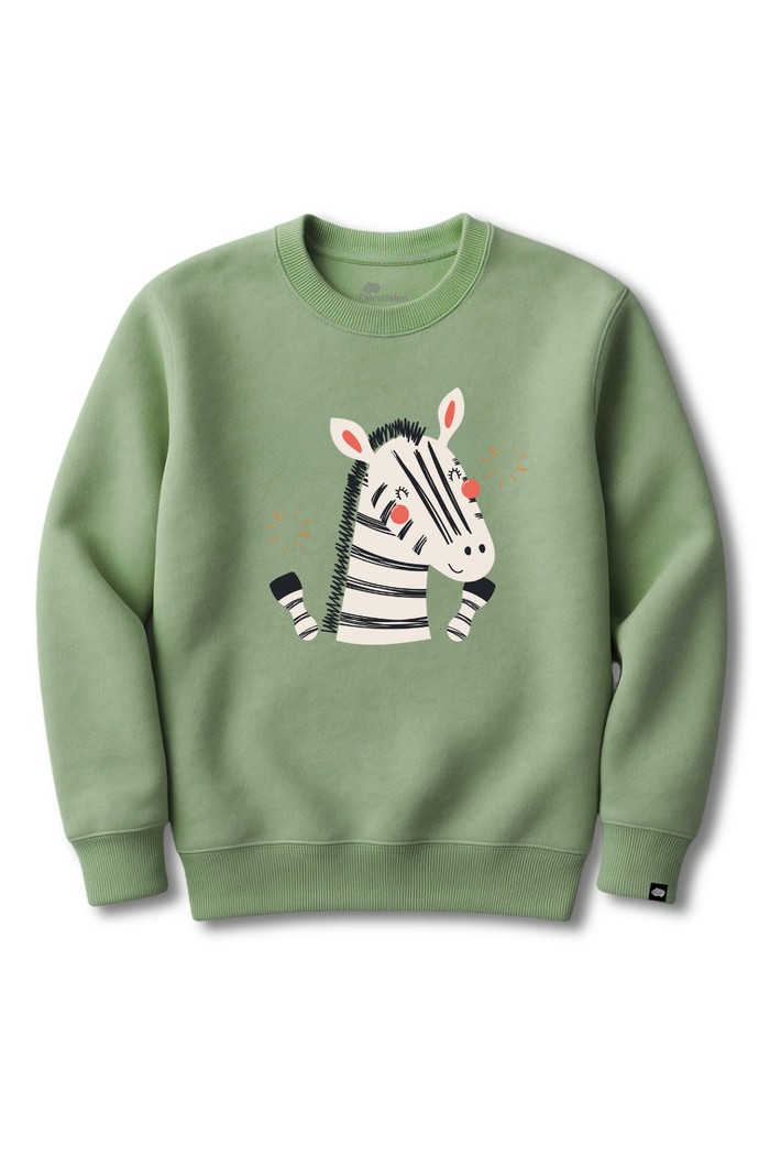 Blusão Infantil Felpado Verde Oliva Zebra Feliz