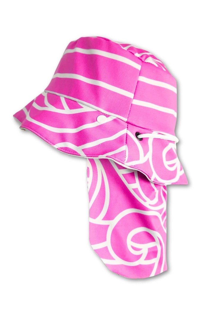 Chapéu infantil Proteção Solar UV 50+ Dupla Face Praia e Piscina Rosa Beach On