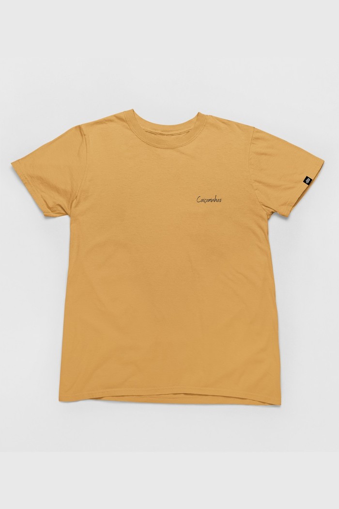 Camiseta Cotton Básica Toque macio e confortável Mostarda Promocional