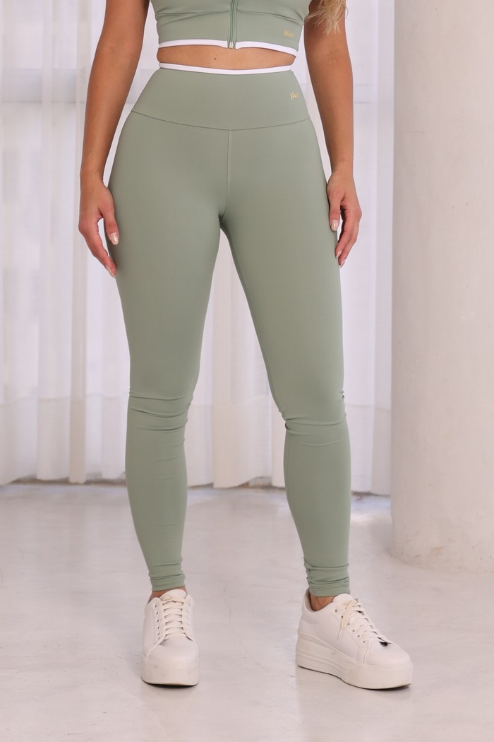LEGGING FITNESS POLIAMIDA - VERDE MALVA