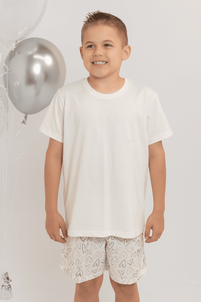 PIJAMA MEIA MANGA EM MEIA MALHA COM BERMUDA EM MALHA ROTATIVA MASCULINO 