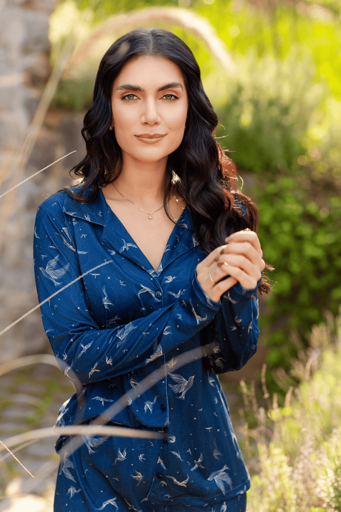 PIJAMA MANGA LONGA ABERTURA FRONTAL COM CALCA EM MALHA SOFT TOUCH FEMININO 