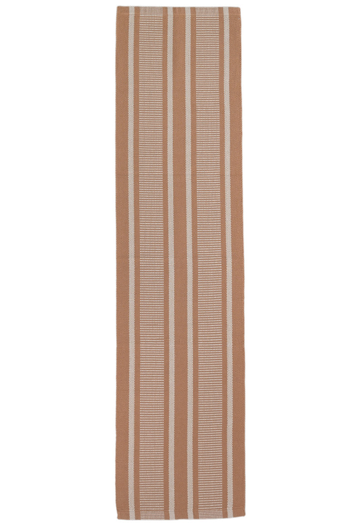 Tapete Passadeira 50x150 Artesanal de Algodão Trama Basic Bruno Caramelo