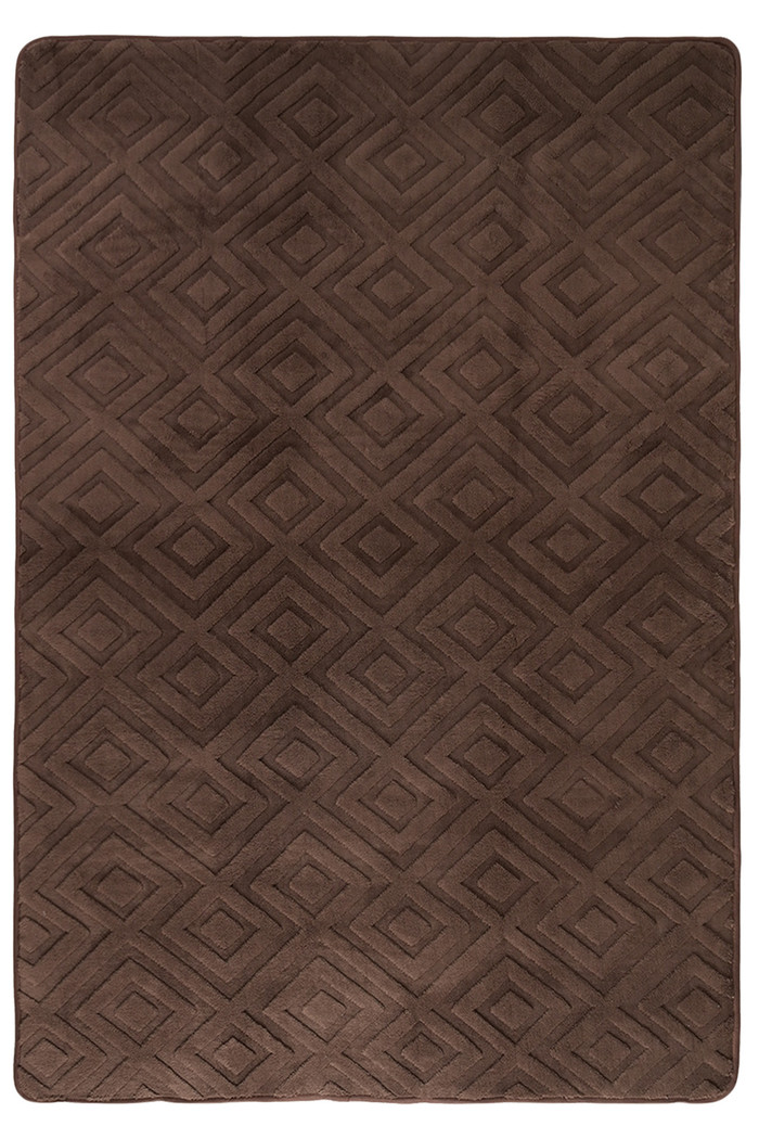 Tapete Passadeira Microfibra SuperSoft Pequim 100x140 - Lotus Marrom Escuro