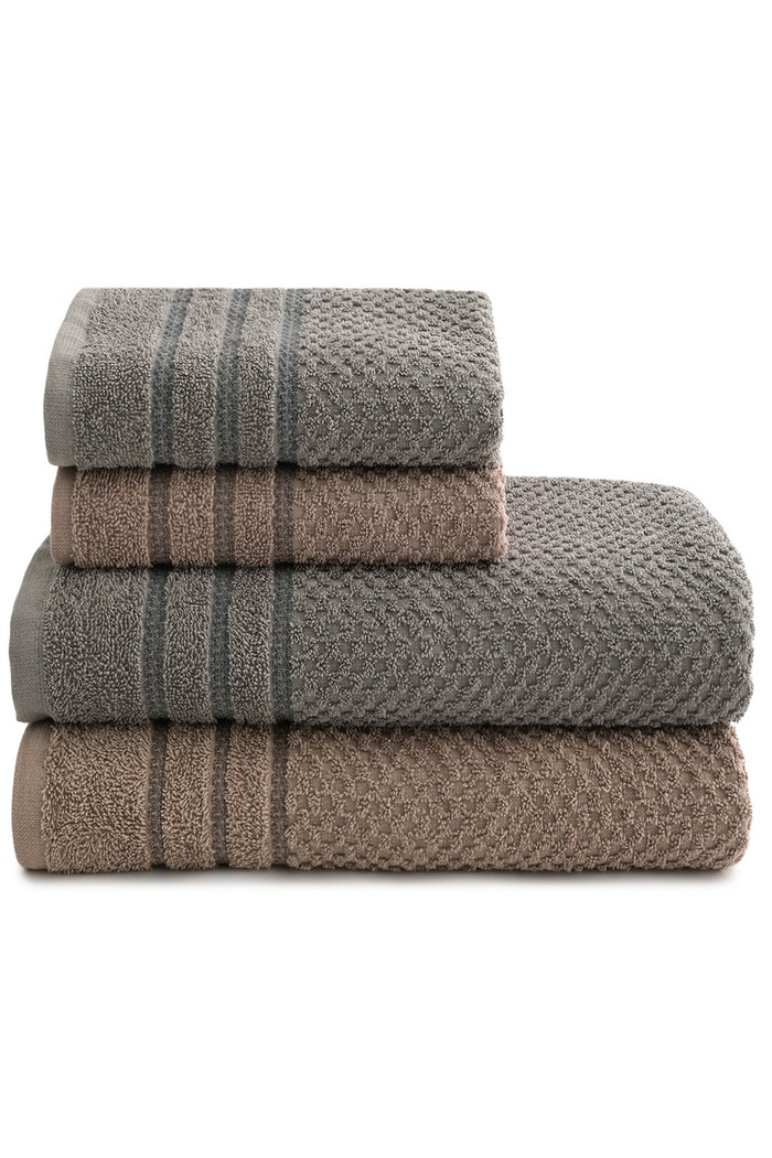 Jogo de Toalha Banhão 350g 4 peças Brisa - Cinza e Taupe