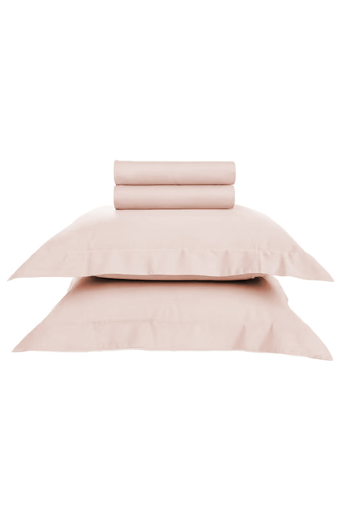 Jogo de Cama Solteiro Cetim 300 Fios 100% Algodão Rose