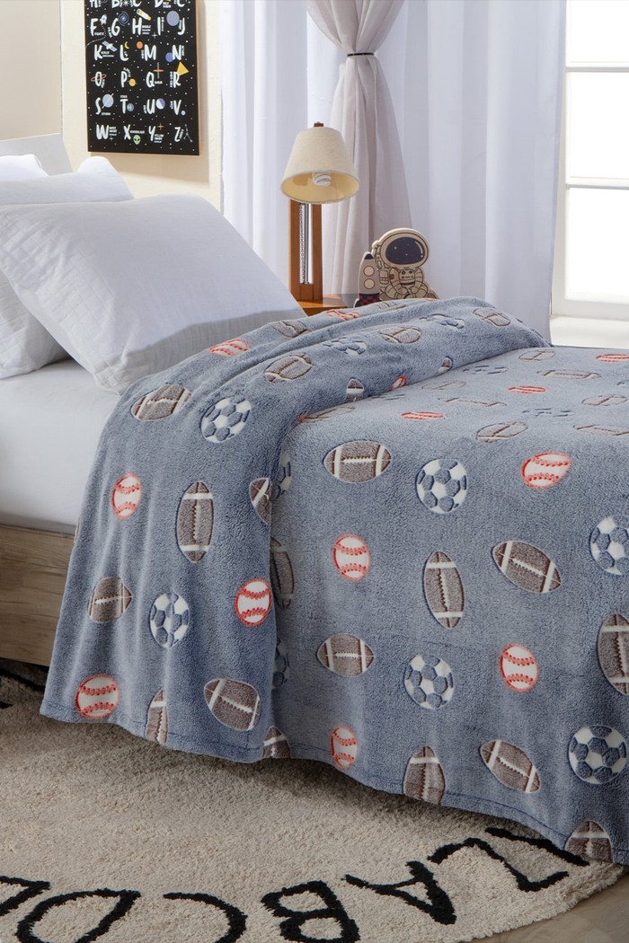 Manta Infantil Solteiro Microfibra Soft Brilha no Escuro - Sports