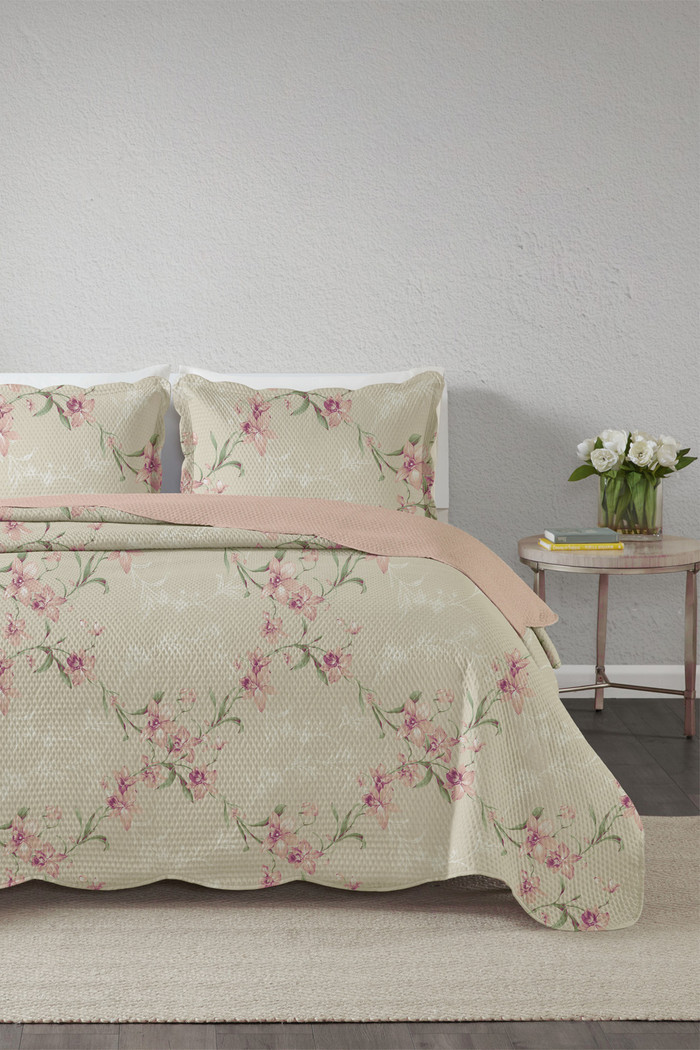 Kit Cobre Leito Colcha Solteiro 2 Peças Bouti Microfibra Estampada - Mary