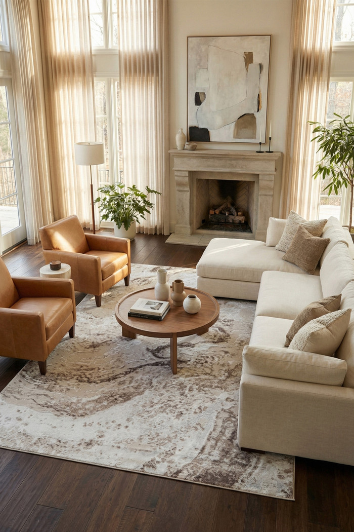 Tapete 100x140 Sharm Marmorizado Bege