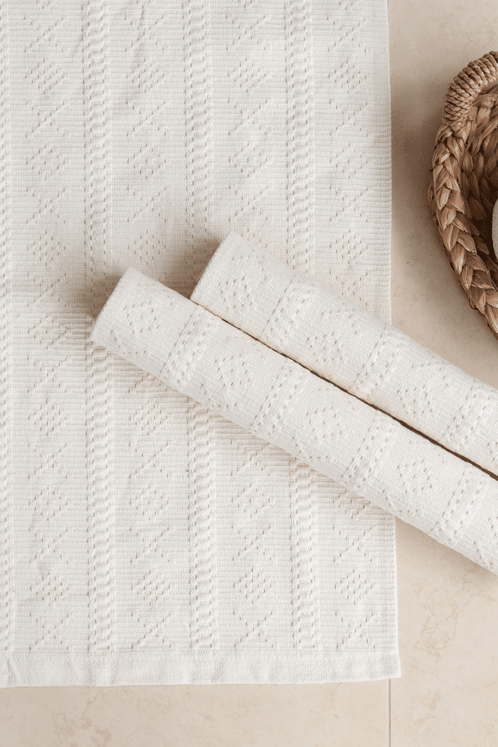 Jogo de Tapete Passadeira 3 Peças Algodão Veneza Cru