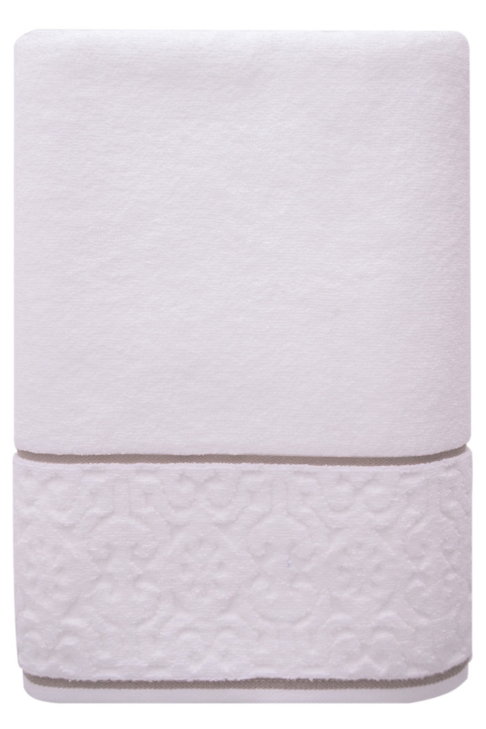 Toalha Banhão 500g Super Soft Zero Twist Arabesco 80cmx150m Branco