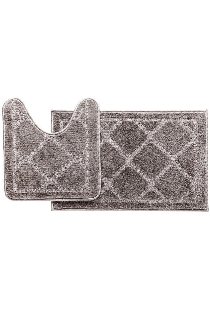 Jogo de Tapete 2 peças Banheiro Golden Microfibra Antiderrapante - Taupe