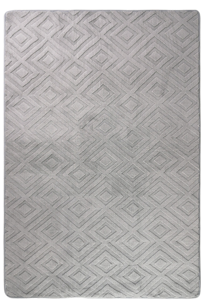 Tapete Passadeira Microfibra SuperSoft Pequim 100x140 - Lotus Cinza