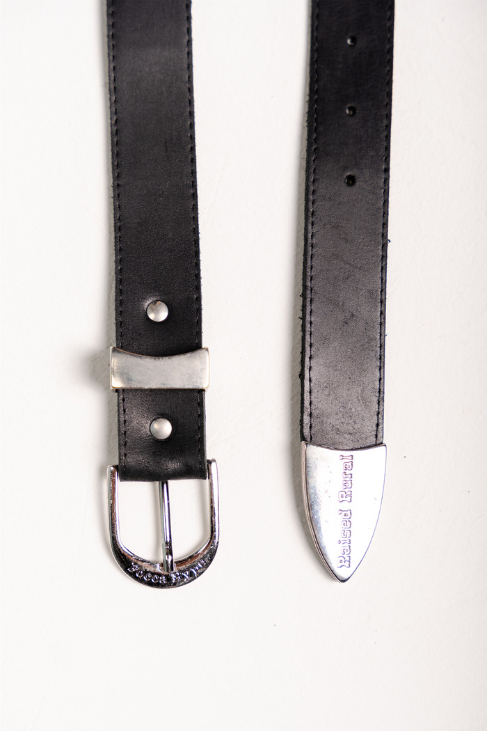 CINTO COURO FOCCA PRETO - PRATA FOSCO