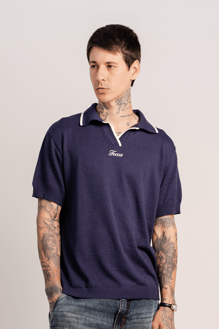 CAMISA POLO TRICOT NAVAL