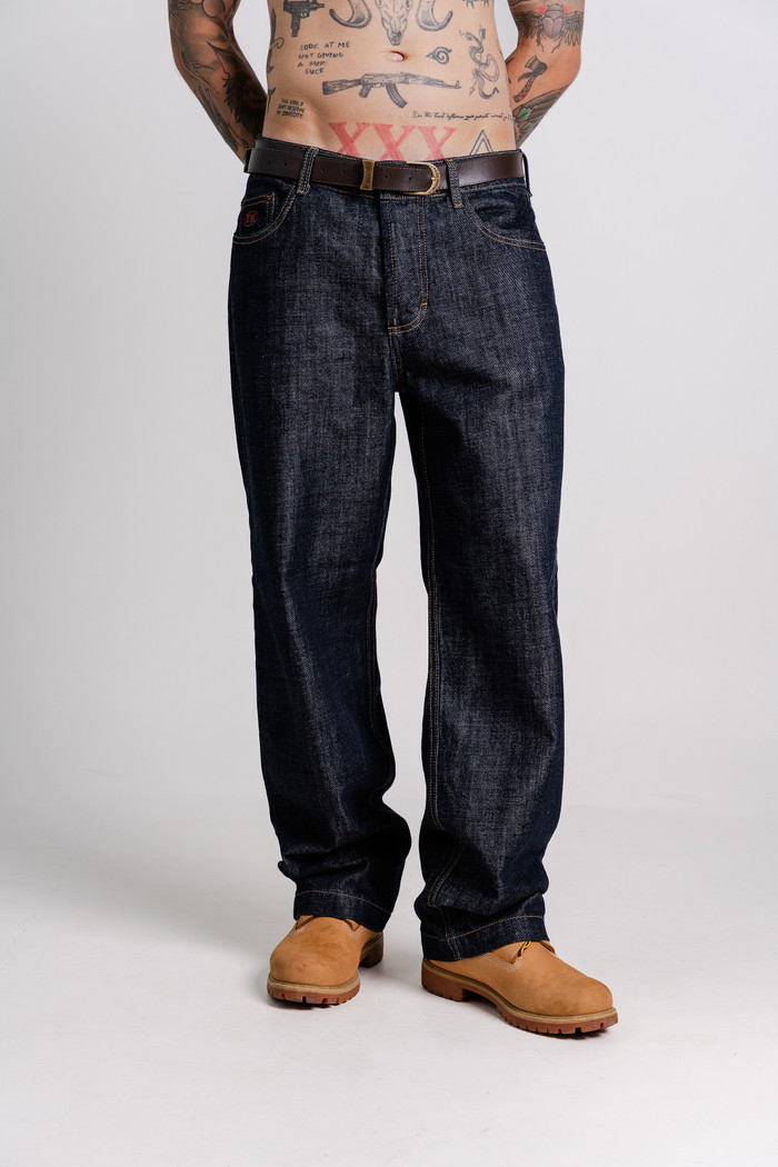 CALCA JEANS BAGGY RAW DENIM BLACK