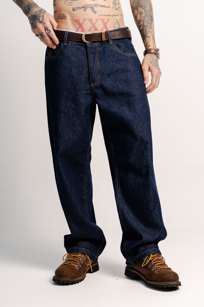 CALÇA JEANS BAGGY RAW DENIM BLUE