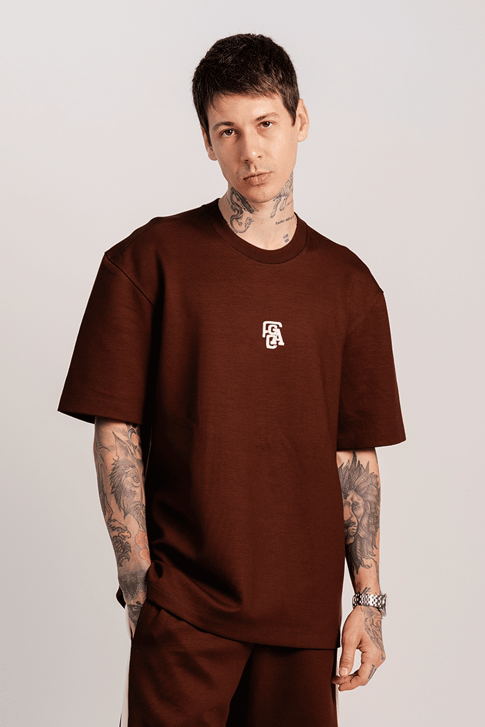 CAMISETA OVERSIZED SPORT CHIC MARROM