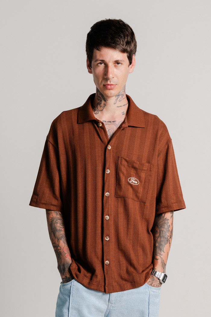 CAMISA TRICOT RESORT FOCCA MARROM