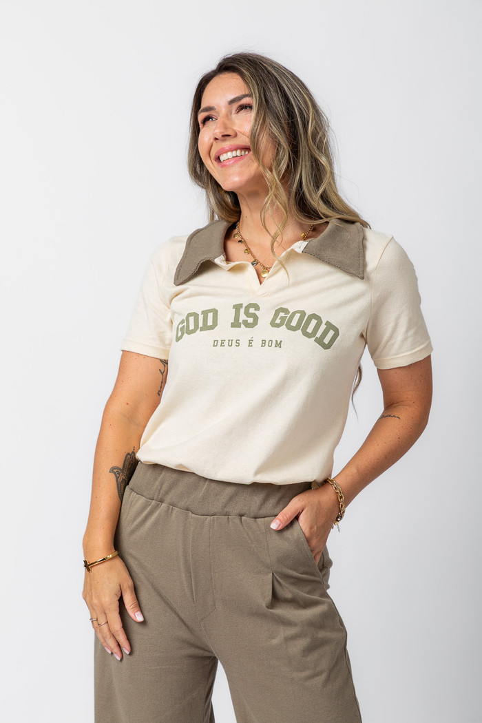 BLUSA POLO DEUS É BOM