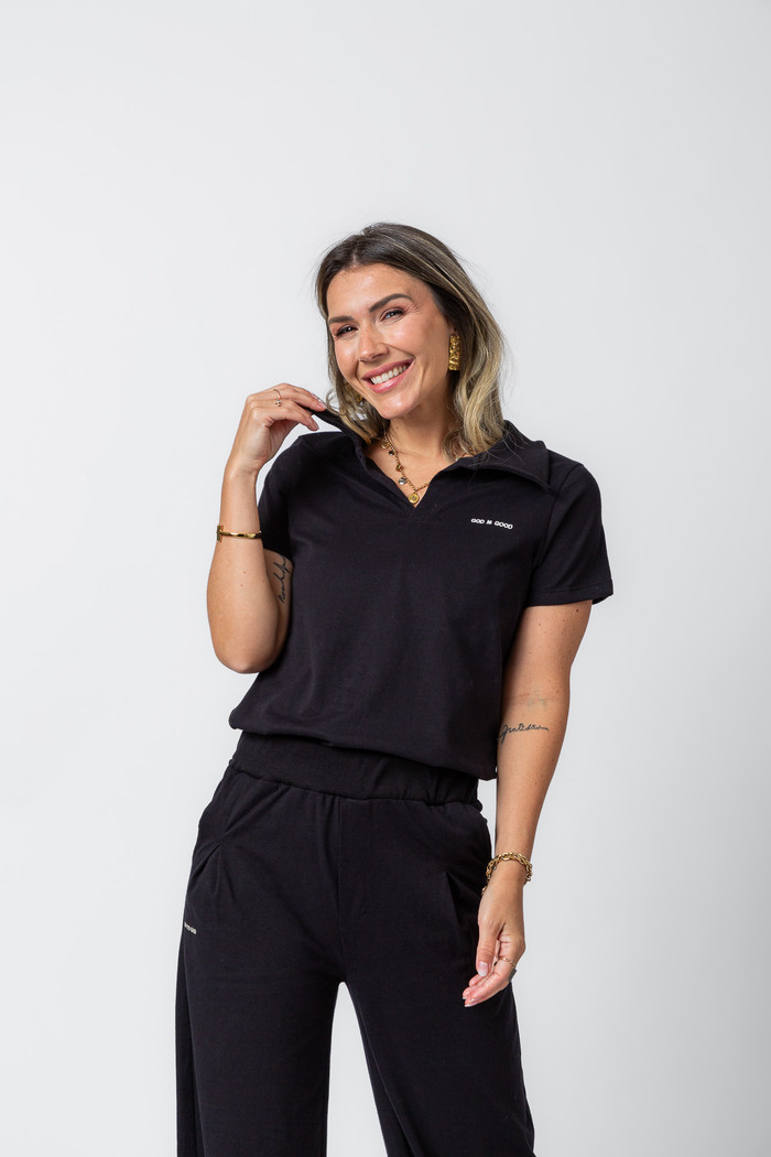 BLUSA POLO CLASSIC GOOD PRETA