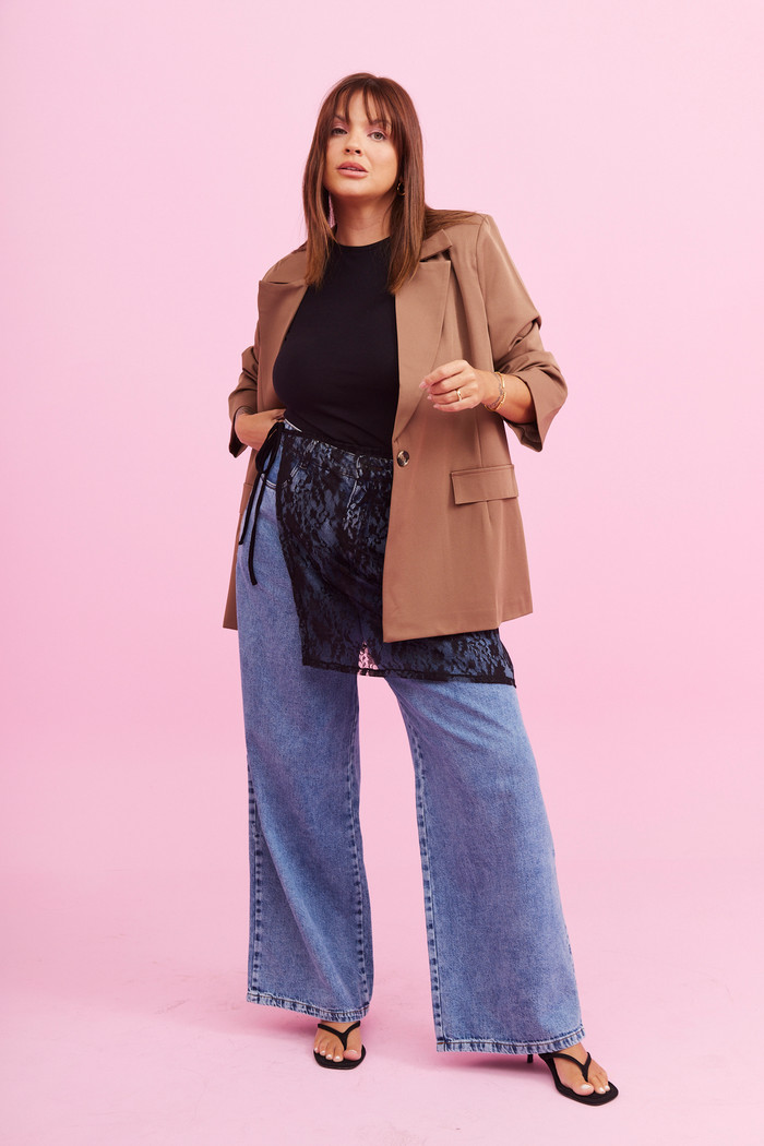 Calça Jeans Wide Leg Dulce JEANS ESCURO