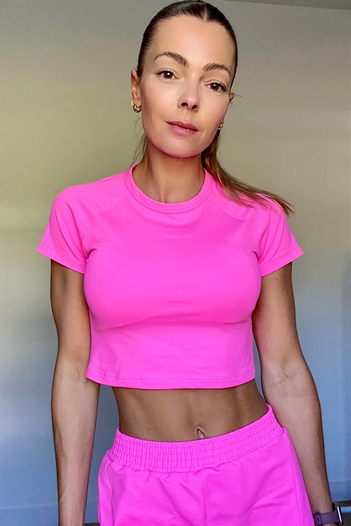 Blusa Manga Curta Rosa Chiclete